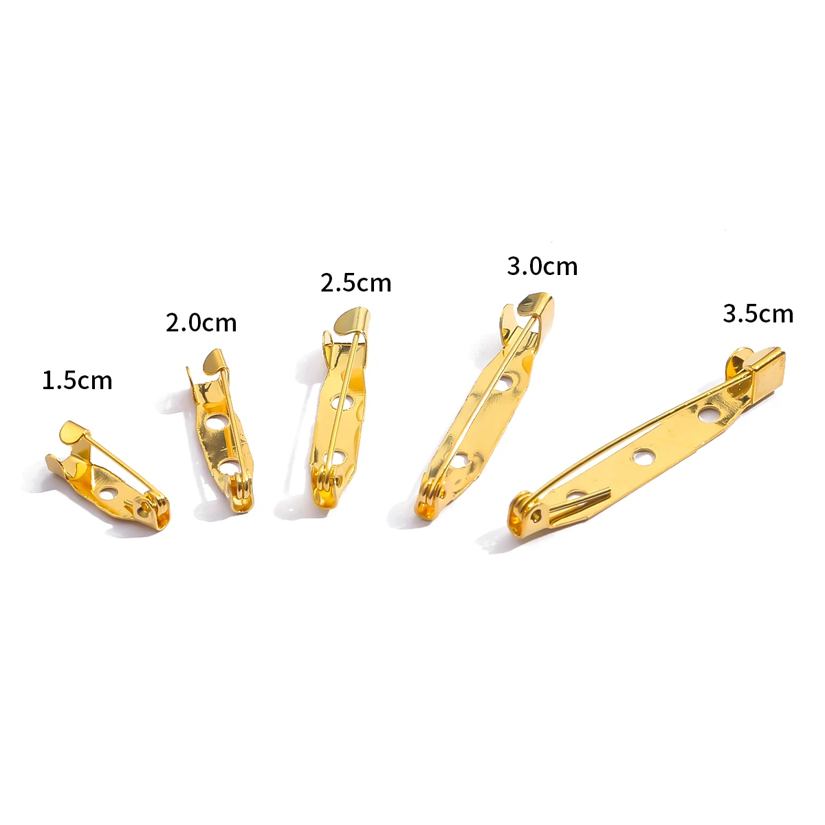 10Pcs 15 20 25 30 35mm 6 Colors Metal Brooch Clip Base Pins Blank Safe Locking Clasp Pin Base For DIY Jewelry Making Findings
