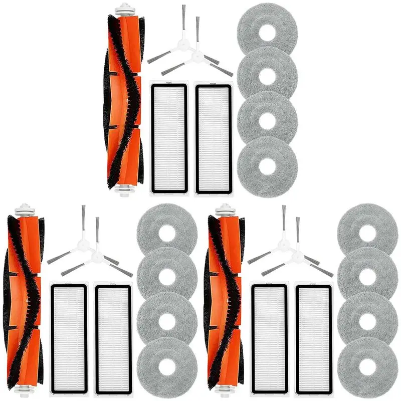3 Set For S20 Plus S20+ Robot Vacuum Cleaner Main Side Brush Hepa Filter Mop Cloth Replacement Parts Accessories-AT30