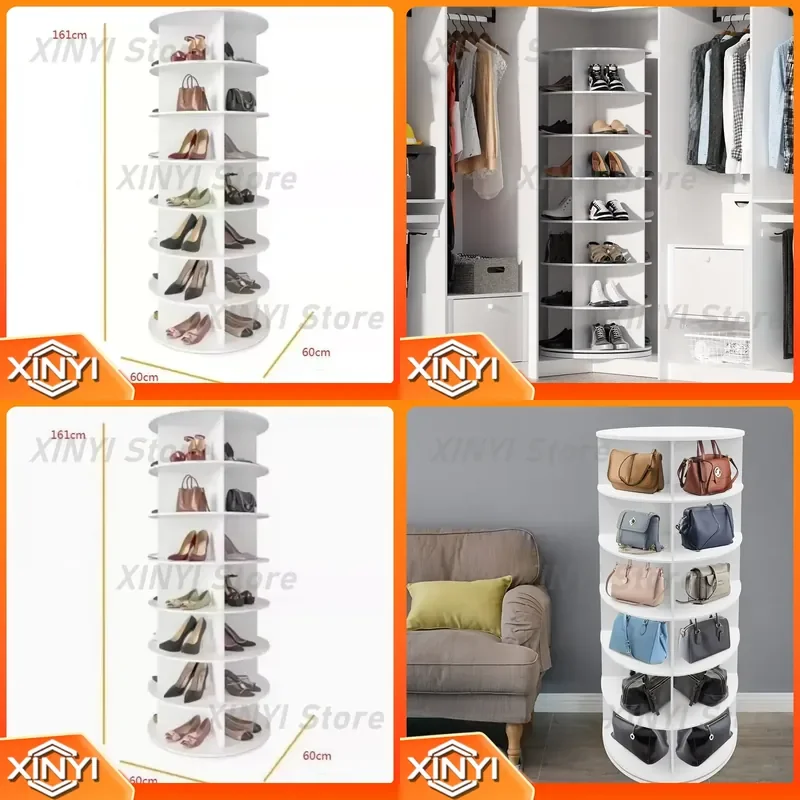 for Original Rotating Shoe Rack Tower 7 Tier Hold Over 35 Pairs Spinning Shoe Display Lazy Susan Revolving 360