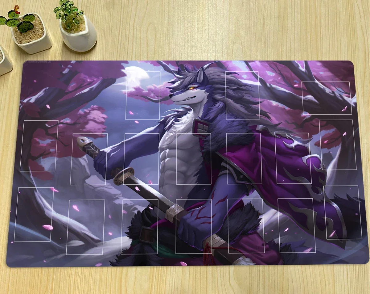 YuGiOh Playmat Folgo, Justice Fur Hire Mat Board Game Mat Custom TCG CCG Trading Card Game Mat Rubber Anime Mouse Pad Zone & Bag