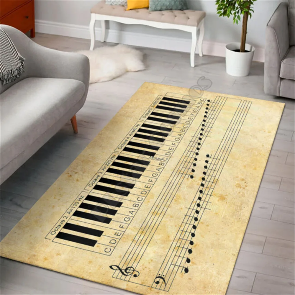 Love Piano Rectangle Rug 3D All Over Printed Non-slip Mat Dining Room Living Room Soft Bedroom Carpet 01