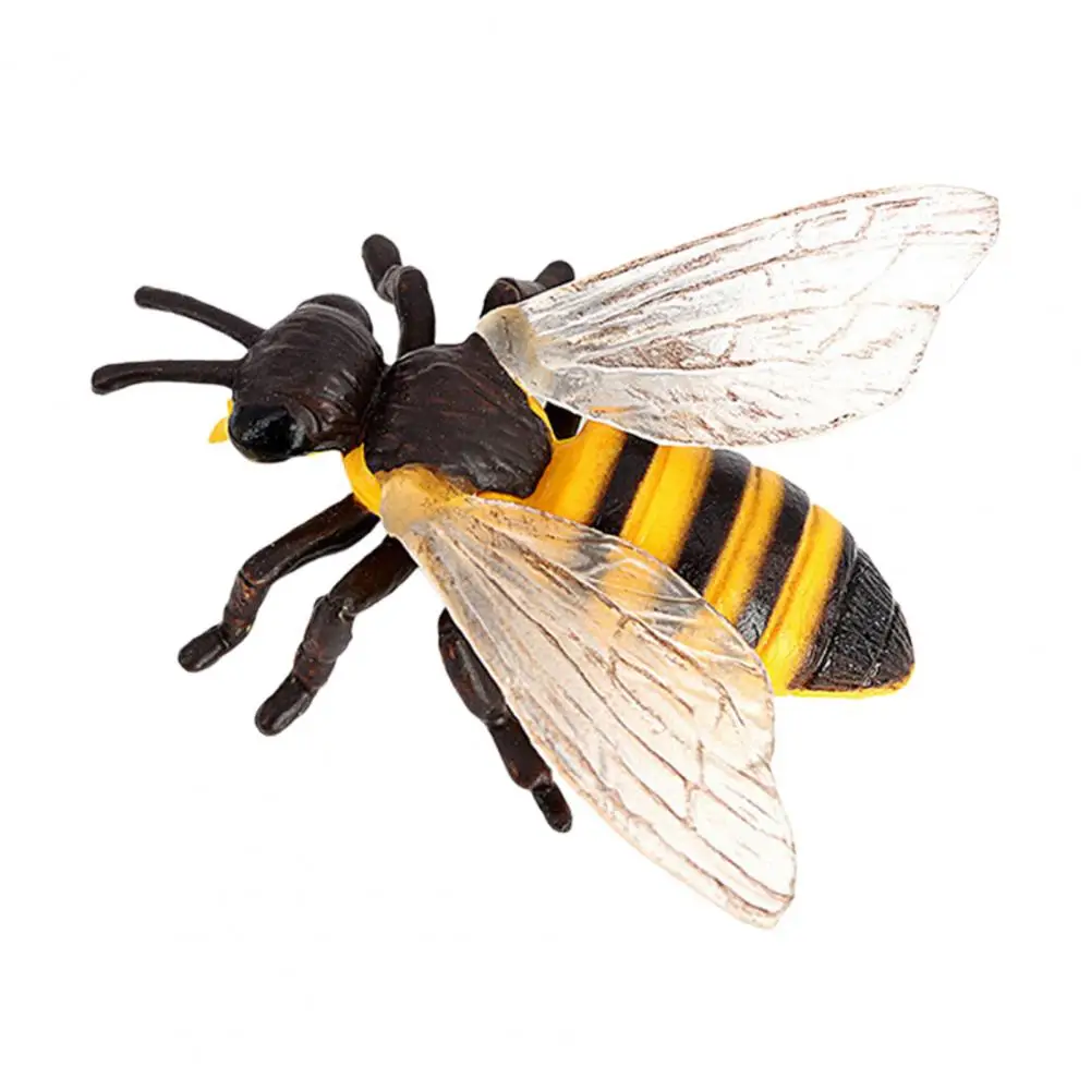 Honeybee Model Long Lifespan Compact Miniature Animal Figure Wasp Bee Model Ornament Solid Structure Bee Model Home Decor