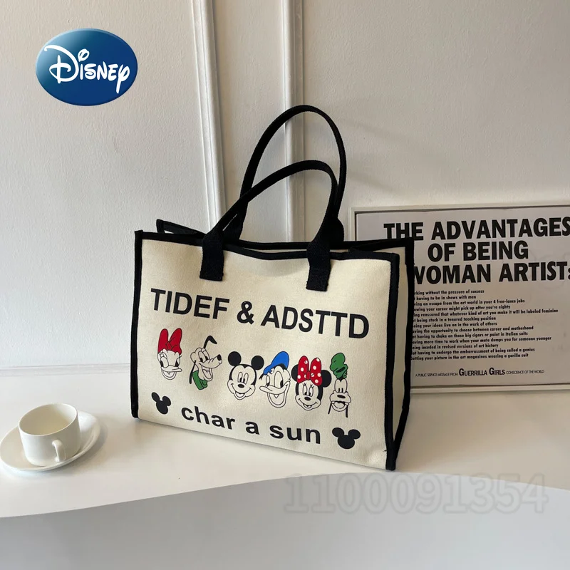 Bolsa multifuncional de fraldas Disney-mickey feminina, bolsa nova, bolsa de grande capacidade, desenhos animados, moda