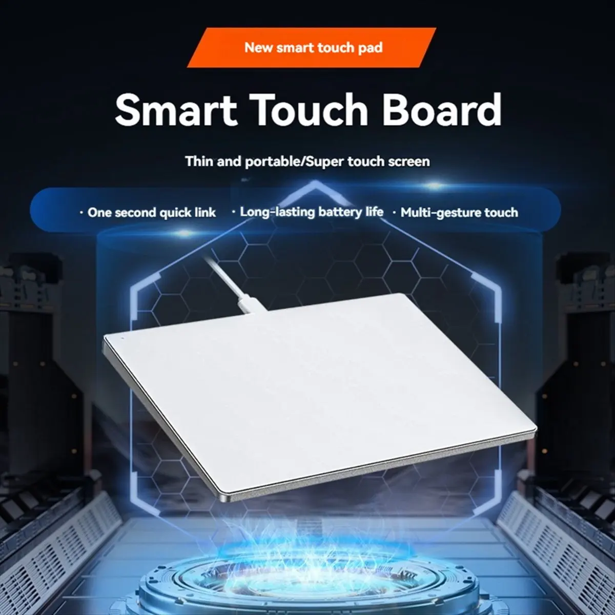 A46U USB Wired Multi-Touch Trackpad Slim Touchpad Mouse for Window Desktop/Laptop/Notebook Computer PC White