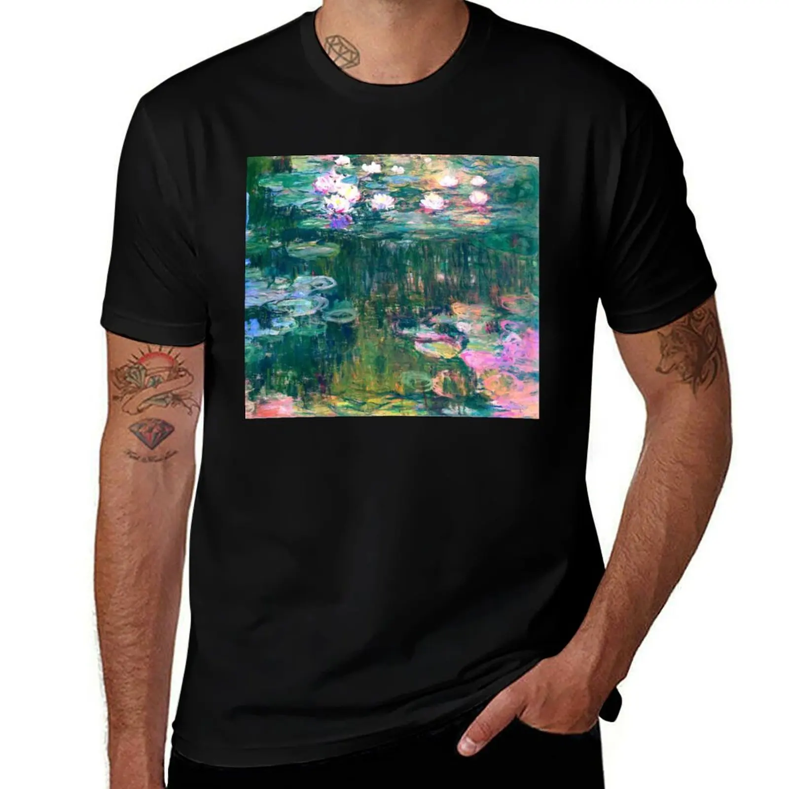 Water Lilies monet T-Shirt t shirts for man pack cotton T-Shirt