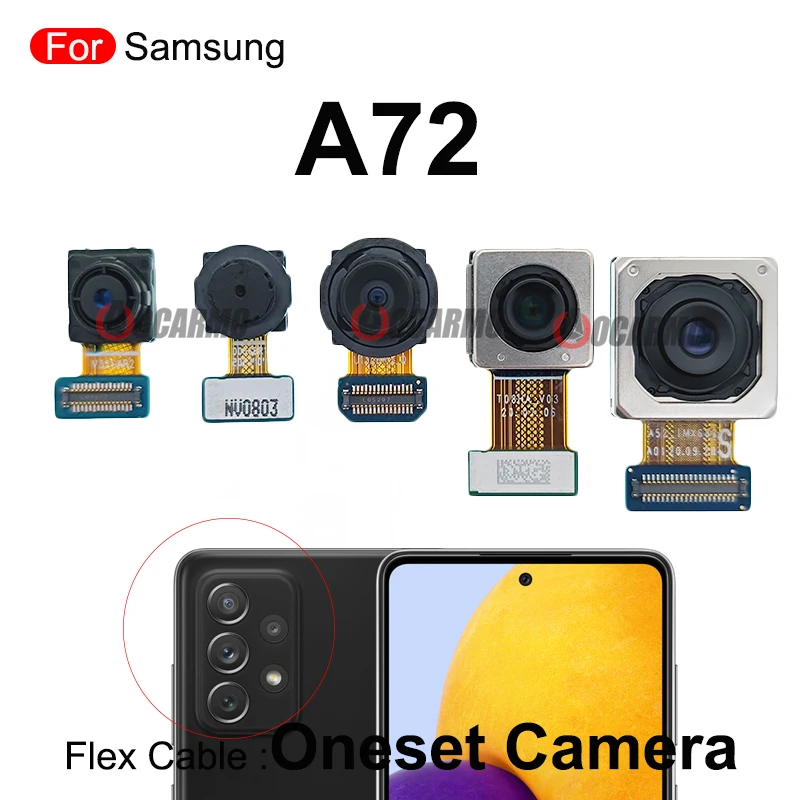 For Samsung Galaxy A52 A72 Front Camera Telephoto Macro Rear Wide Back Camera Module Replacement Parts