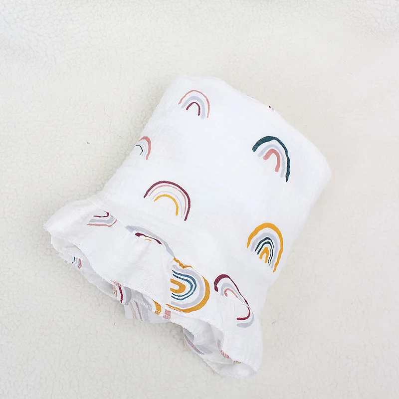 70*90 سنتيمتر القطن الطفل بطانية كشكش مطبوعة عربة طفل البطانيات لينة لحاف قماط بطانية الشاش الرضع الفراش البنود #4