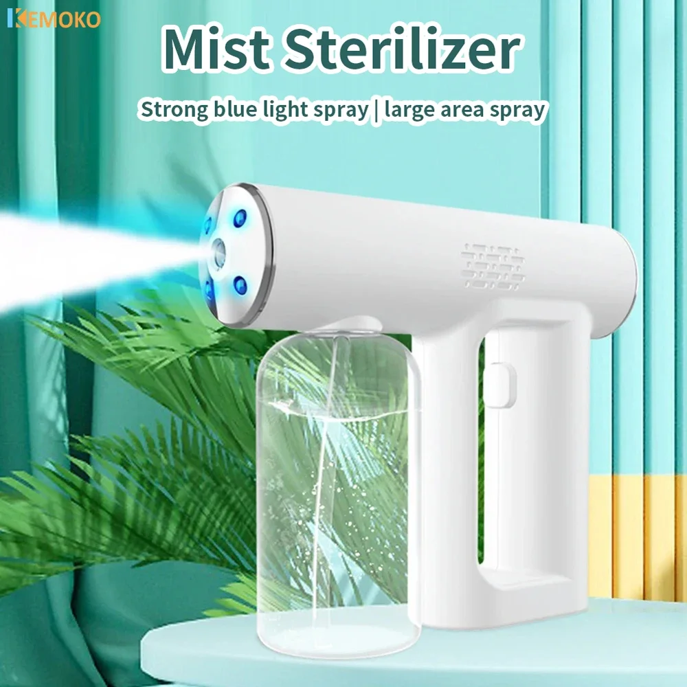 Nano Steam Gun Wireless Hair Care Nano Hydration Sprayer Portable Hot Dyeing Care Blue Micro Mist Machine Atomization Sanitizer