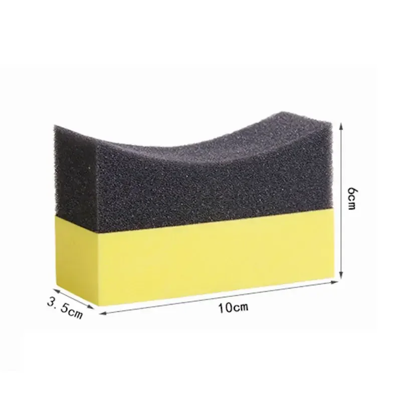 Car Professional Tyre Tire Dressing Applicator Curved Foam Sponge Pad Household Vehicles With Multifunctional Anti-dead-angle