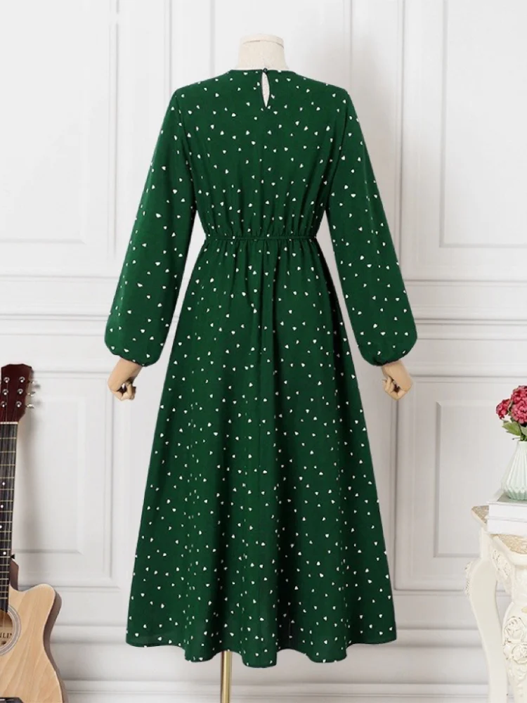 Eid Polka Dot abito musulmano per le donne Abaya marocco abiti da festa Ramadan Lace-up Abaya caftano Islam Dubai arabo abito lungo 2024