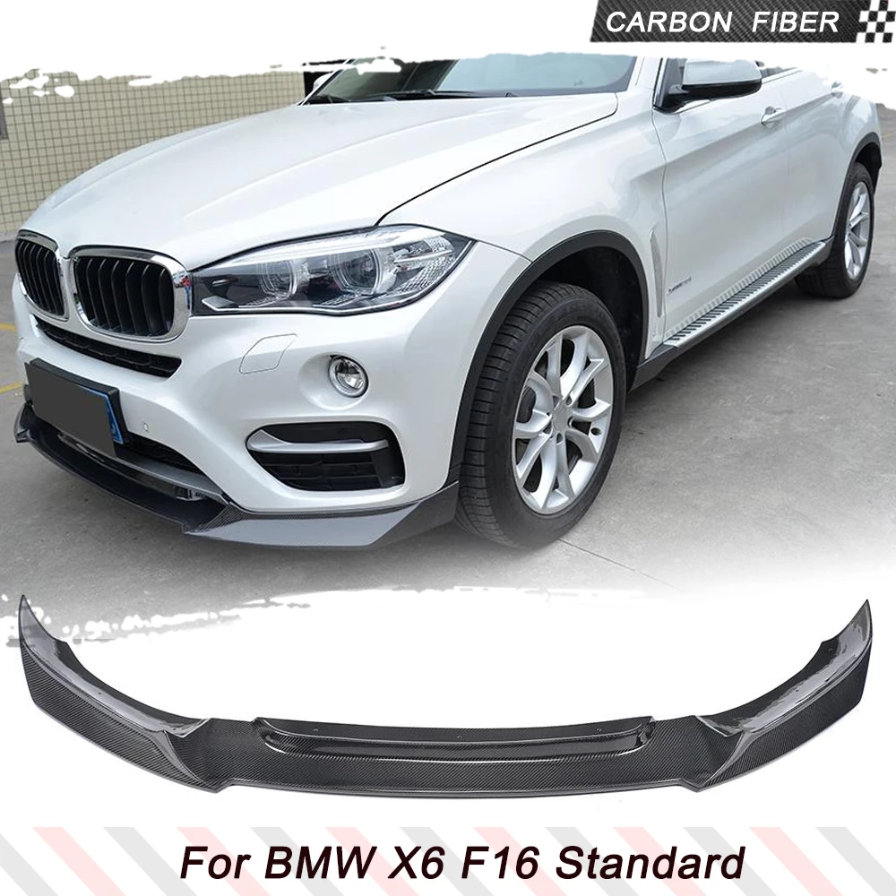 Car Front Bumper Lip Splitters Spoiler for BMW F16 X6 XDrive Sport Utility Standard Bumper 2014-2018 Carbon Fiber Body Kits