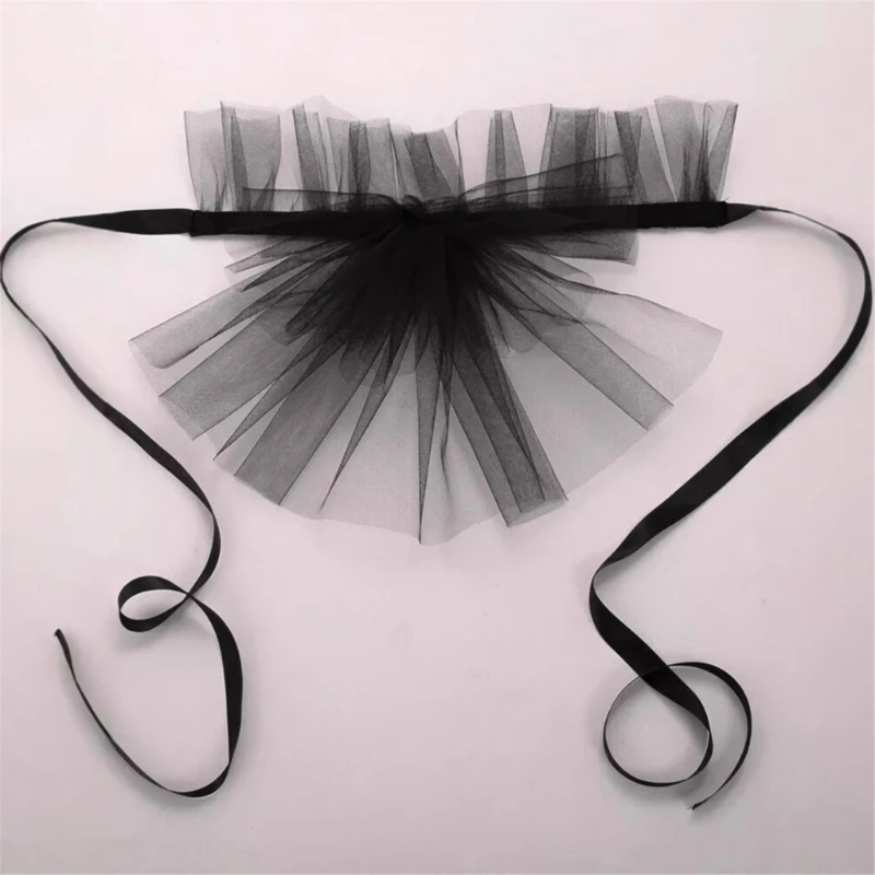 652f Victorian Colonial Mesh Mesh Jabot Falso Collar Medieval Ruff para tema del tema histórico