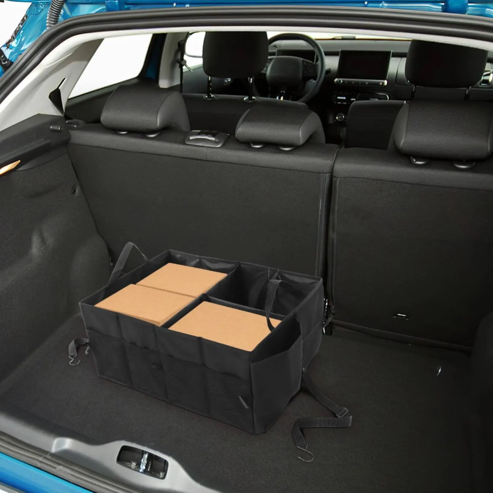 

Foldable Car Trunk Organizer Large Capacity Foldable Trunk Organizer Car Rear Storage Tidy Non-Slip Bottom Automotive Luggage
