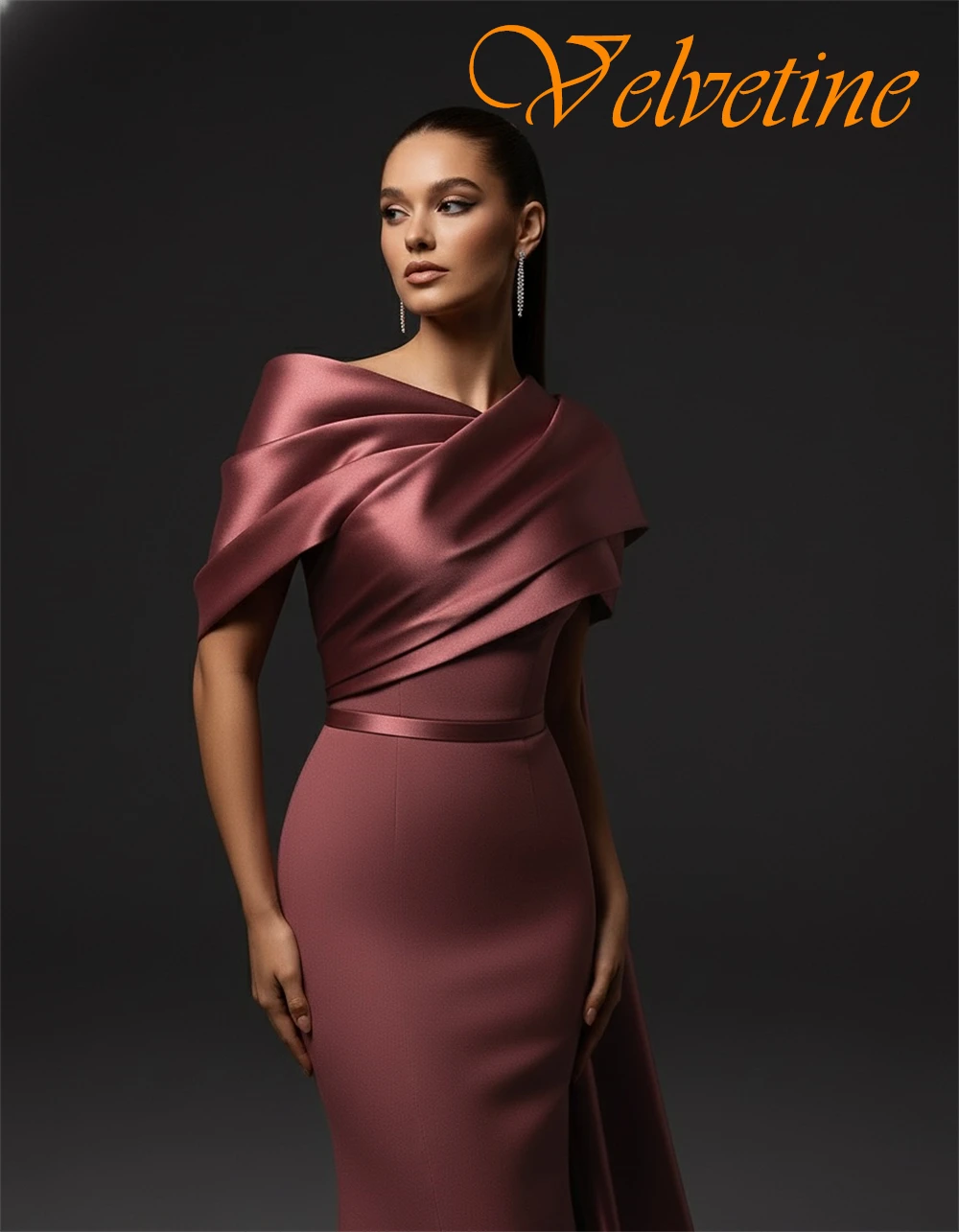 تخصيص رشيقة الساتان قارب الرقبة مساء اللباس رائعة حورية البحر فساتين حفلة موسيقية حساسة قطار الاجتياح فساتين المناسبات الخاصة