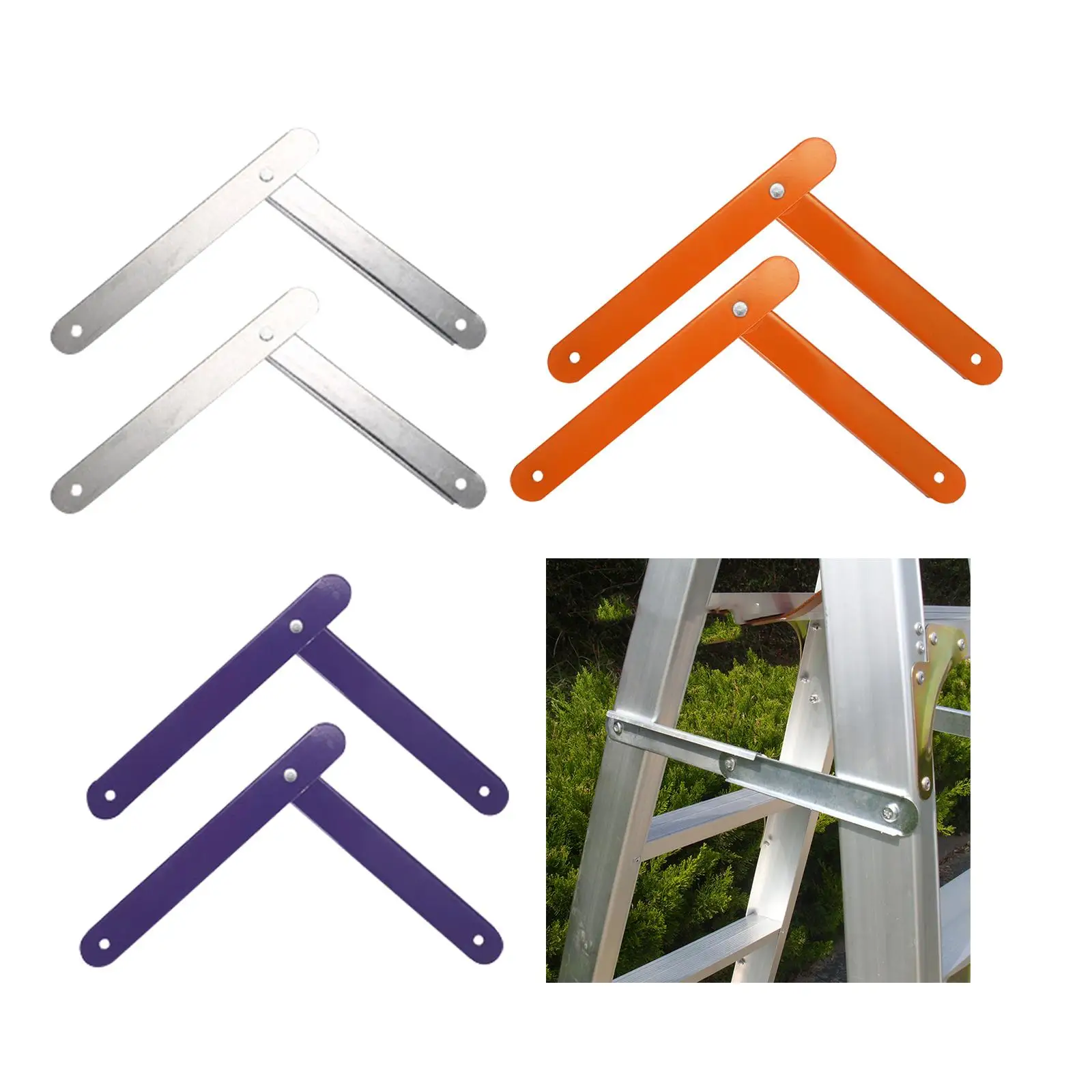 shawwille 2x Folding Step Ladder Hinge Attachment Stepladders Tie Rod