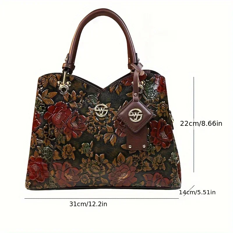 2024 Hot Seller High Quality New Flower Pattern Handbag, Luxury PU Leather Tote Bag, Fashion Crossbody Bag for Women Uxst Purse