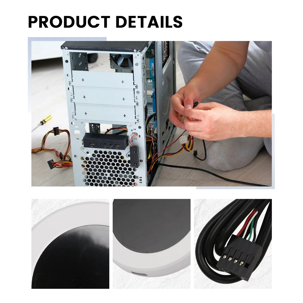 Kit Layar Tampilan 2.1 Inci Baru Monitor Suhu CPU LCD Tampilan Suhu Waktu Nyata dengan Lampu Latar Super Terang untuk PC Putih