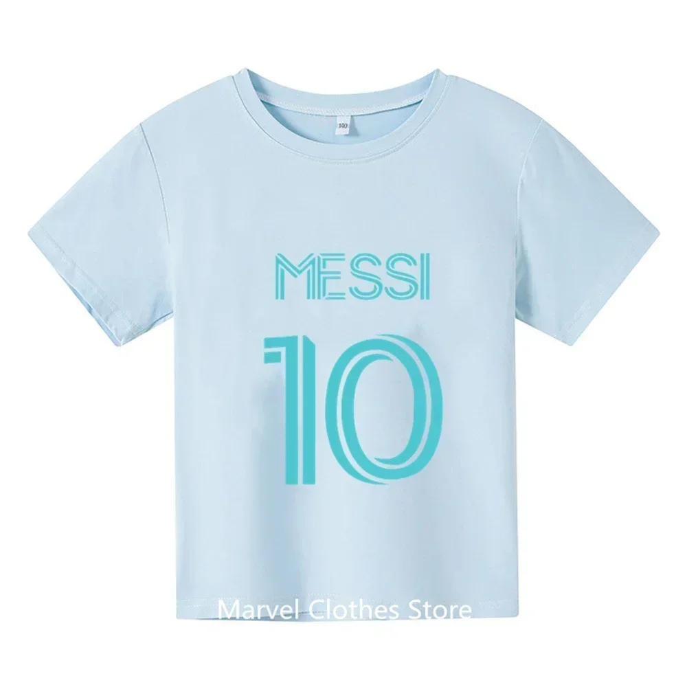 2025 New Messi Tshirt Kids football jersey children's clothing children's summer short-sleeved T-shirt casual tops