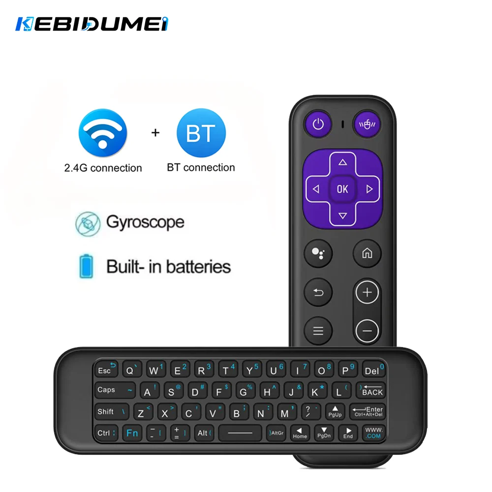 KEBIDUMEI 2.4G Bluetooth Wireless Air Mouse and Keyboard Combo Gyroscope Mini Rechargeable Wireless Mouse for PC Android Box