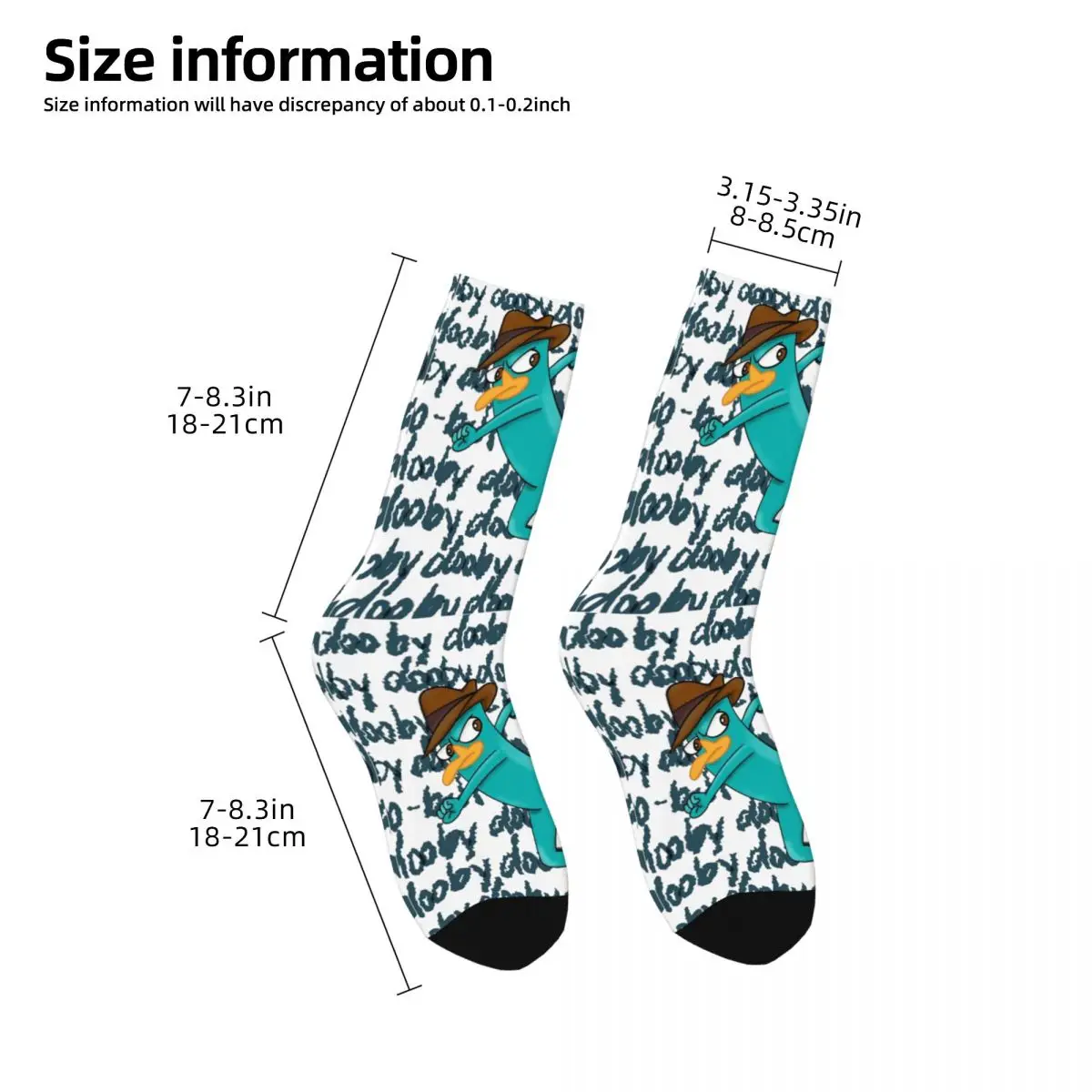 Crazy Design Perry The Platypus Agent calcetines de baloncesto, calcetines de equipo de poliéster, Unisex, antideslizantes