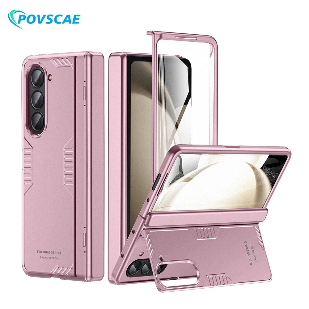 

for Samsung Galaxy Z Fold 5 Case Hinge Protection with Hidden Kickstand Screen Protector Full-Body Rugged Shockproof Phone Cover