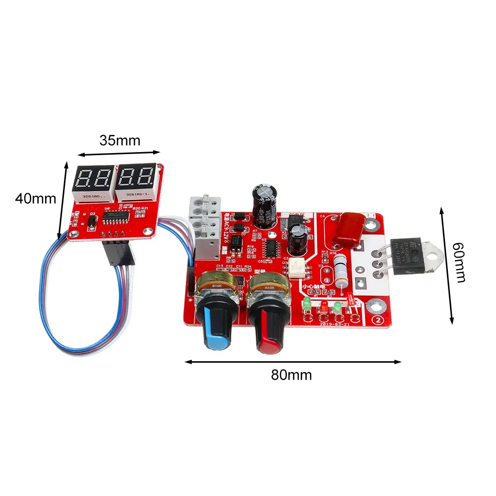 Imagem -06 - Placa de Controle de Máquina de Solda a Ponto Soldador de Corrente de Tempo Ajustável Controlador de Transformador Acessórios de Bateria Portátil Diy