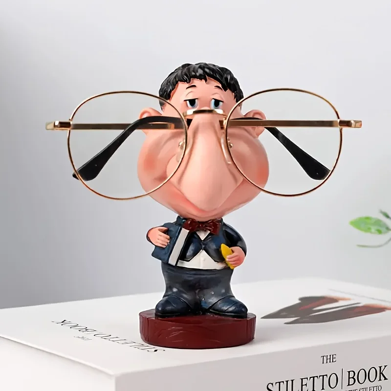 Cute Teacher Glasses Frame with A Stable Base, Vivid Expression and Nose Bridge Design, Suitable for Office and Decoration