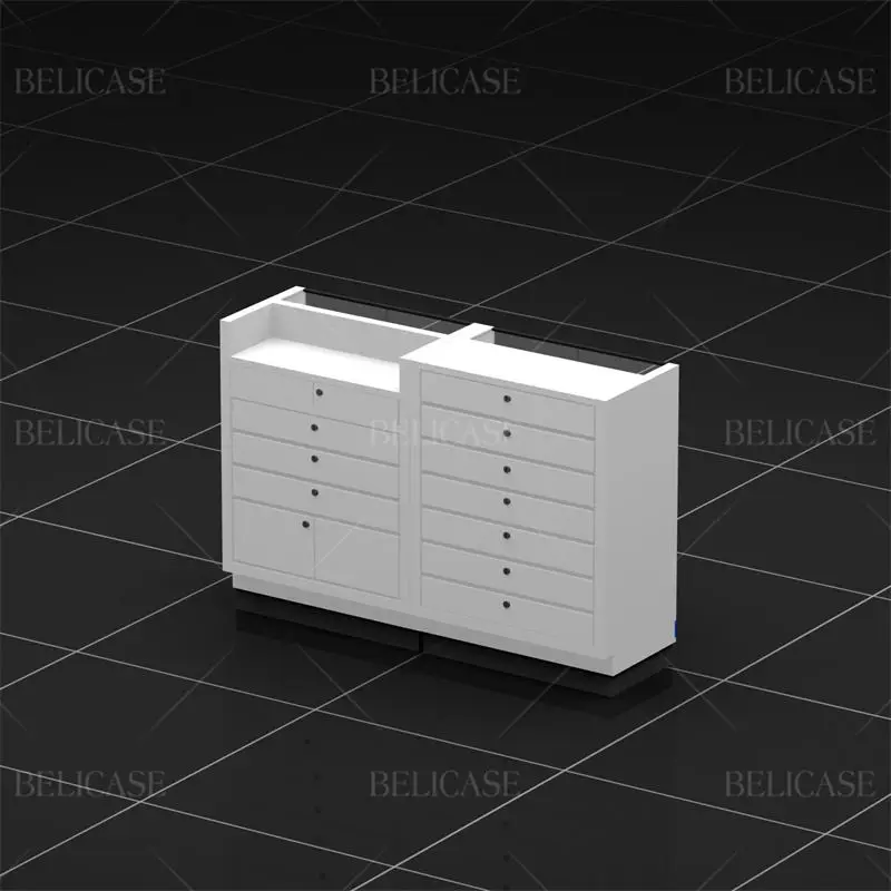 

2025customized.Simple Style Paid Stand Cash Counter Table Normal Shop White Mdf With Drawers Design Cash Counter Store