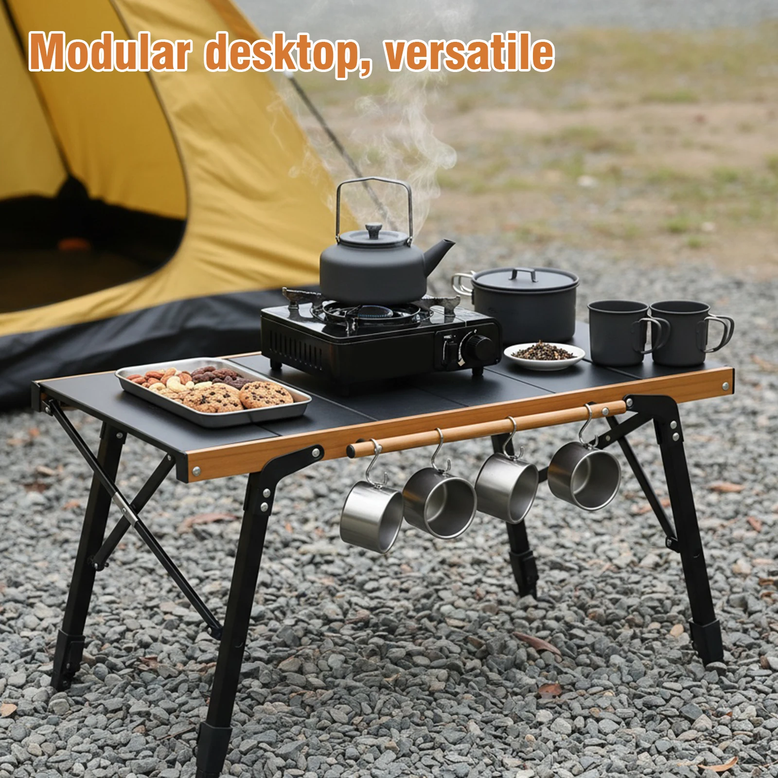 Camping Cooking Table With Storage - Folding IGT Camping Table with Storage