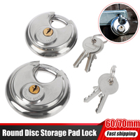 1 Set 60/70mm Great Discus Lock Lightweight Round Padlock Reusable Anti-deform Heavy-Duty Round Disc Padlock Door Security Lock
