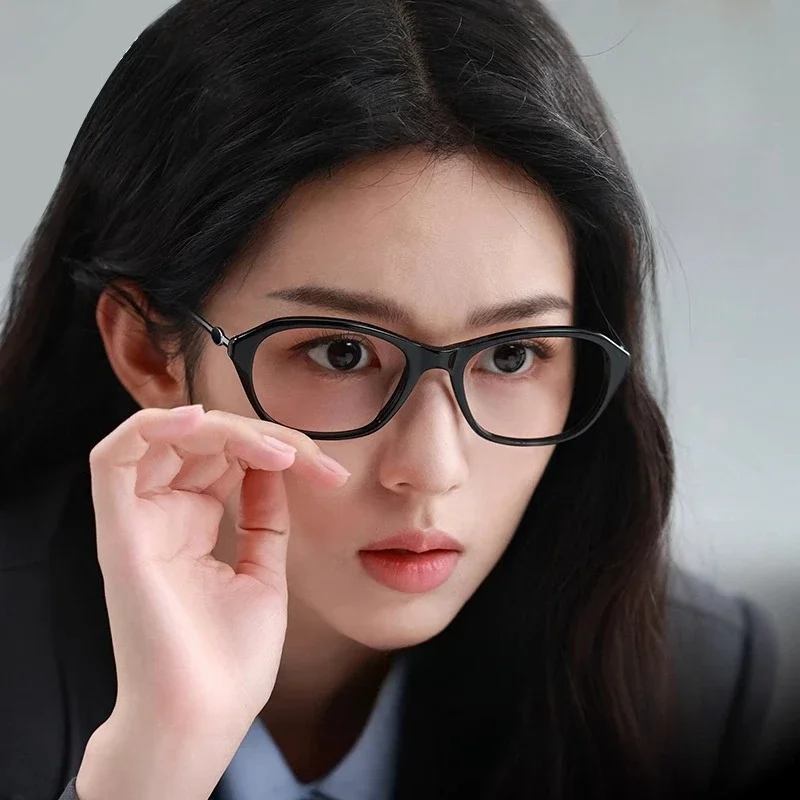 OLLYMURS, nueva moda, gafas Retro de ojo de gato para mujer, gafas de lujo de acetato ovaladas graduadas ópticas, montura de gafas de alta gama J6053L