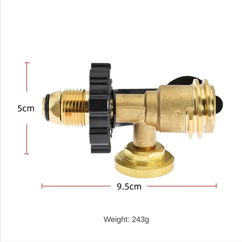 ABYA Propane Adapter Connector with Luminous Pressure Gauge Adapter Gas Tank Converter SL-YK01-1
