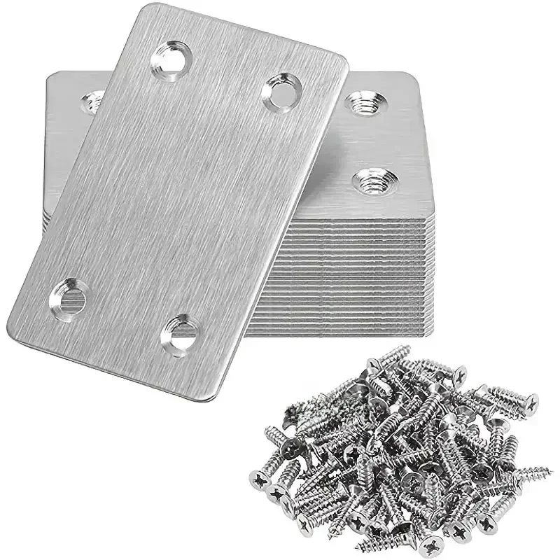 10Pcs Stainless Steel Angle Code Fixing Bracket Iron Plate for Furniture Quick Links