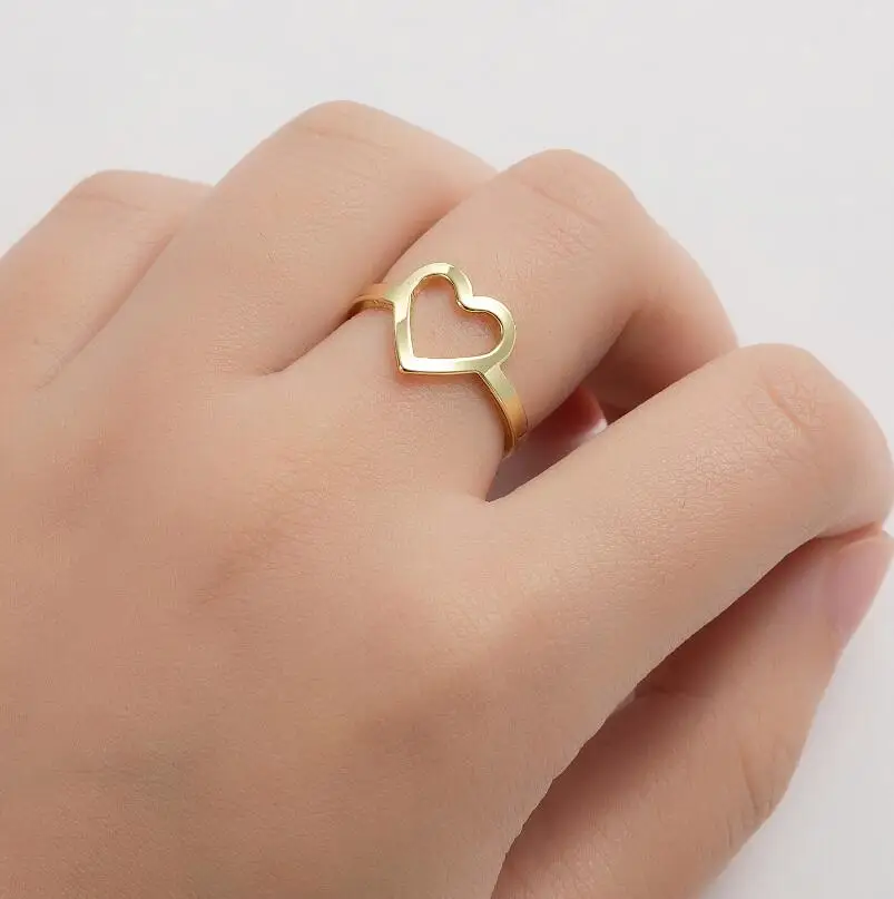 Women Stainless Steel Ring Heart Ring For Jewelry Making Moon And Star Ring Fashion Trendy Rings Wholesale Jewelry Lots Mix