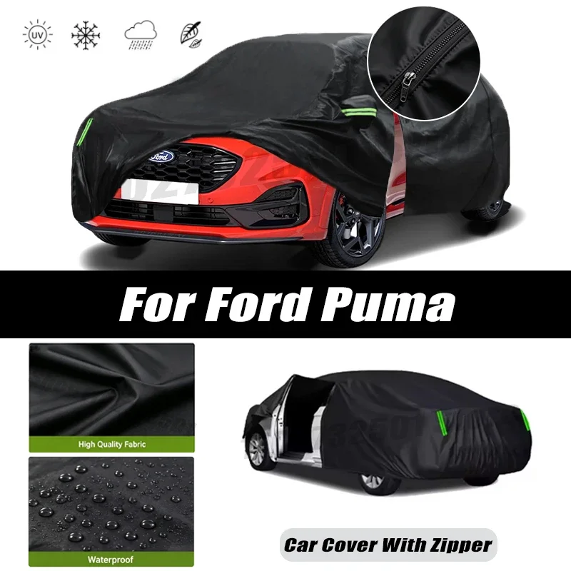 For Ford Puma Car Covers Outdoor Waterproof Sun Rain Snow Protection UV Car Zipper Design Car Cover Accessories