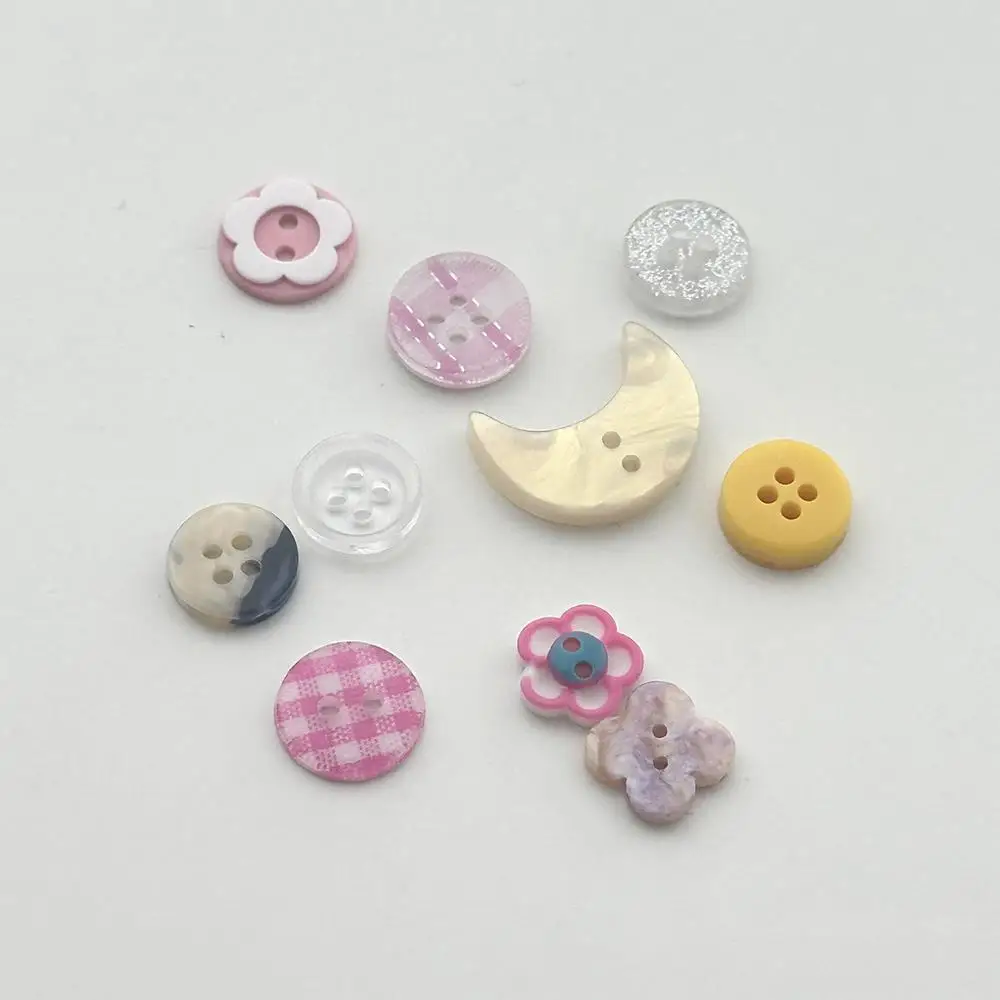 

10Pcs/bag Handmade Mixed Color Button 2/4-hole Sewing Button For Crafts Scrapbooking DIY Apparel Supplies Decorative Materials