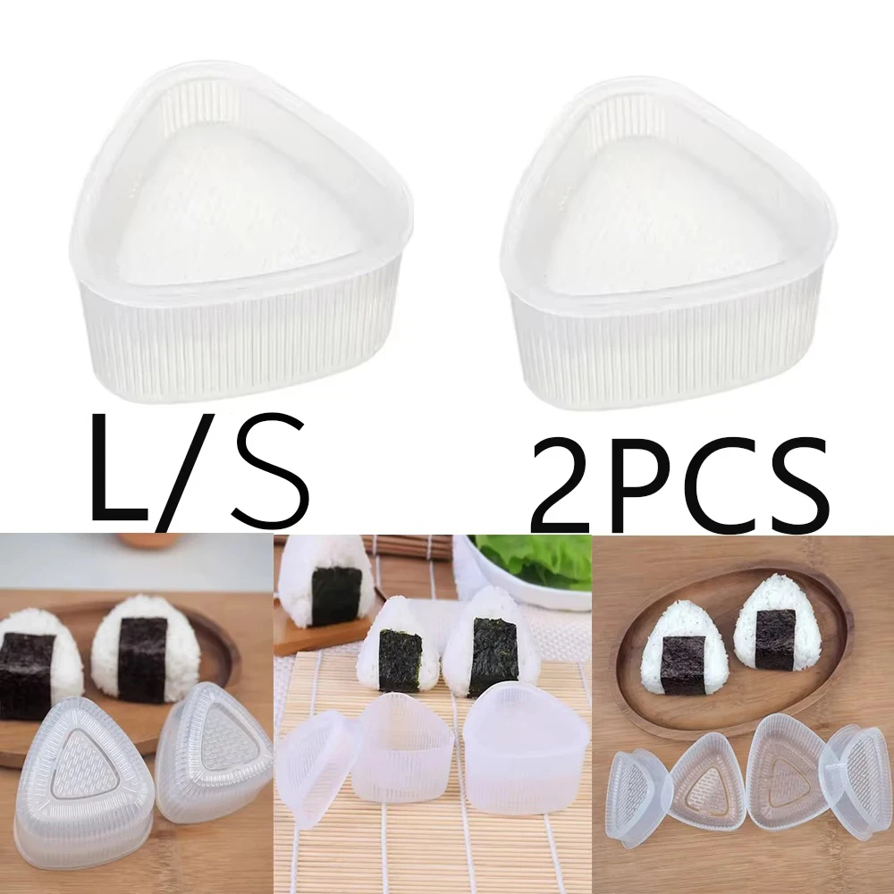 2pcs M/L Sushi Onigiri Mould Transparent Triangle Mould Food Press Machine Bento Rice Vegetable Roll Mould Kitchen Tools