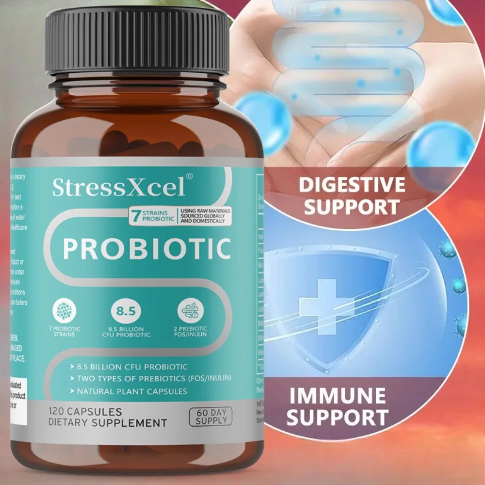 Probiotics 8.5 Billion CFUs - Dietary Supplement for Women & Men, Immune, Digestive, Gut Health, 120 Capsules