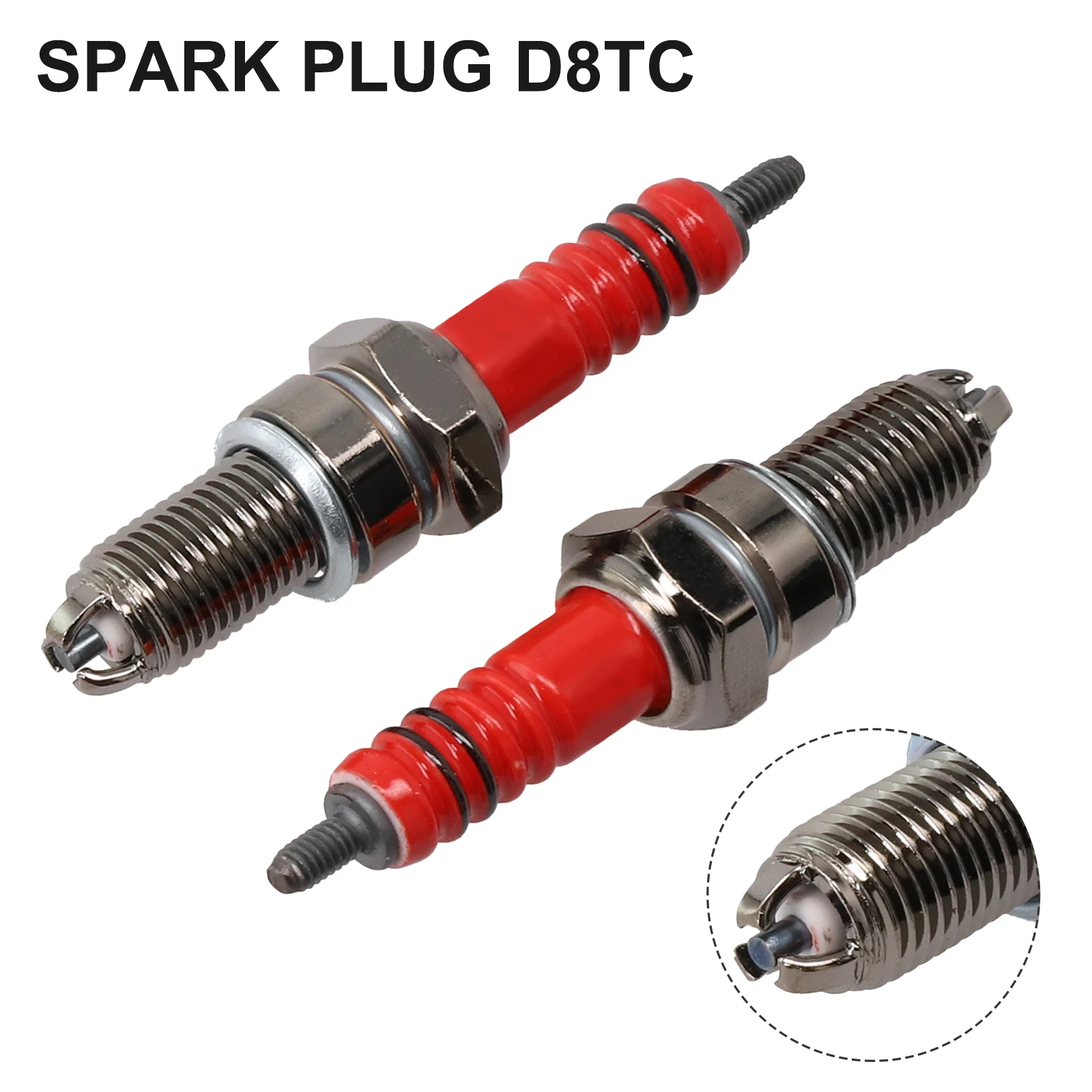 2x Car Spark Plug For CG125 For CF250 For CH250 Engine Series With CVI Belt Drive D8TC D8TJC For CG Vertical Engine 125cc 150cc