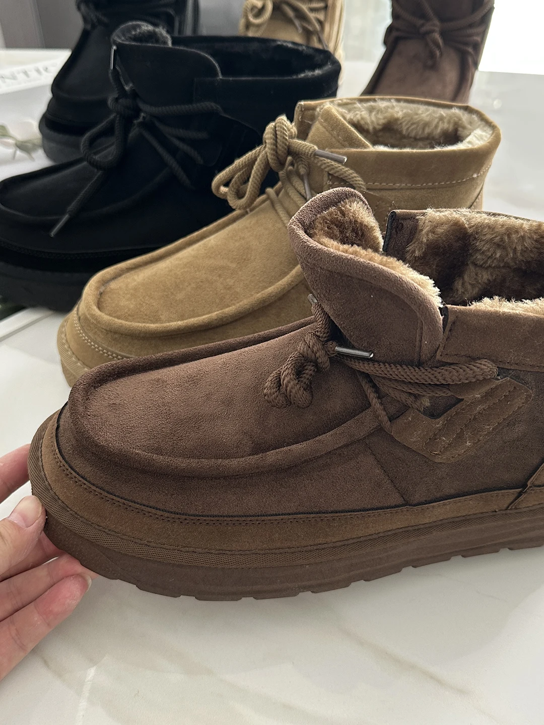 thickened-leather-fur-integrated-snow-boots-men's-winter-warmth-resistance-harbin-northeast-style-short-tube-fashion-boots