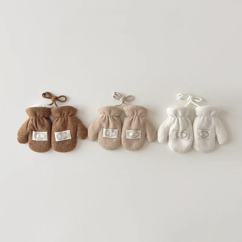 1 زوج الاطفال قفازات الشتاء الكورية نمط بلون لطيف الكرتون الدب القفازات الحرارية الطقس البارد حماية قفاز لمدة 3-7 سنوات