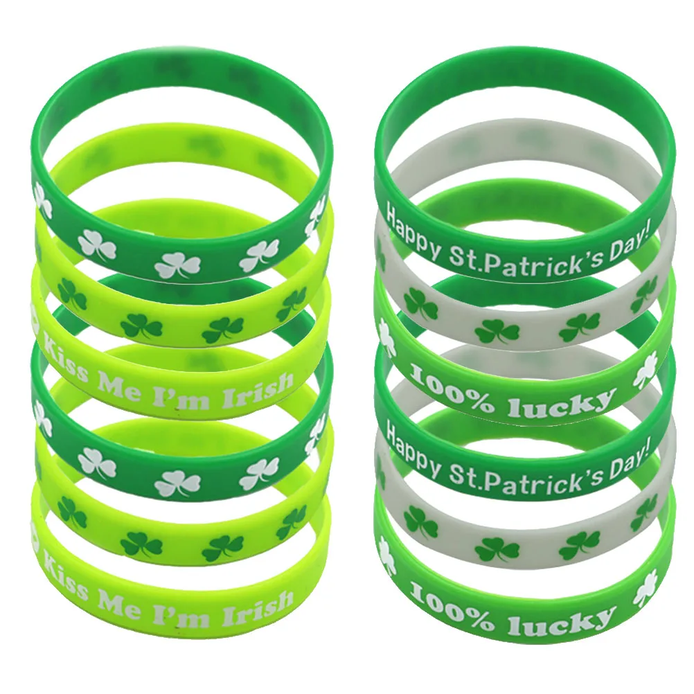 

20 Pcs Bracelet Clover Silicone Wrist Straps Party Fashionable Wristbands Child