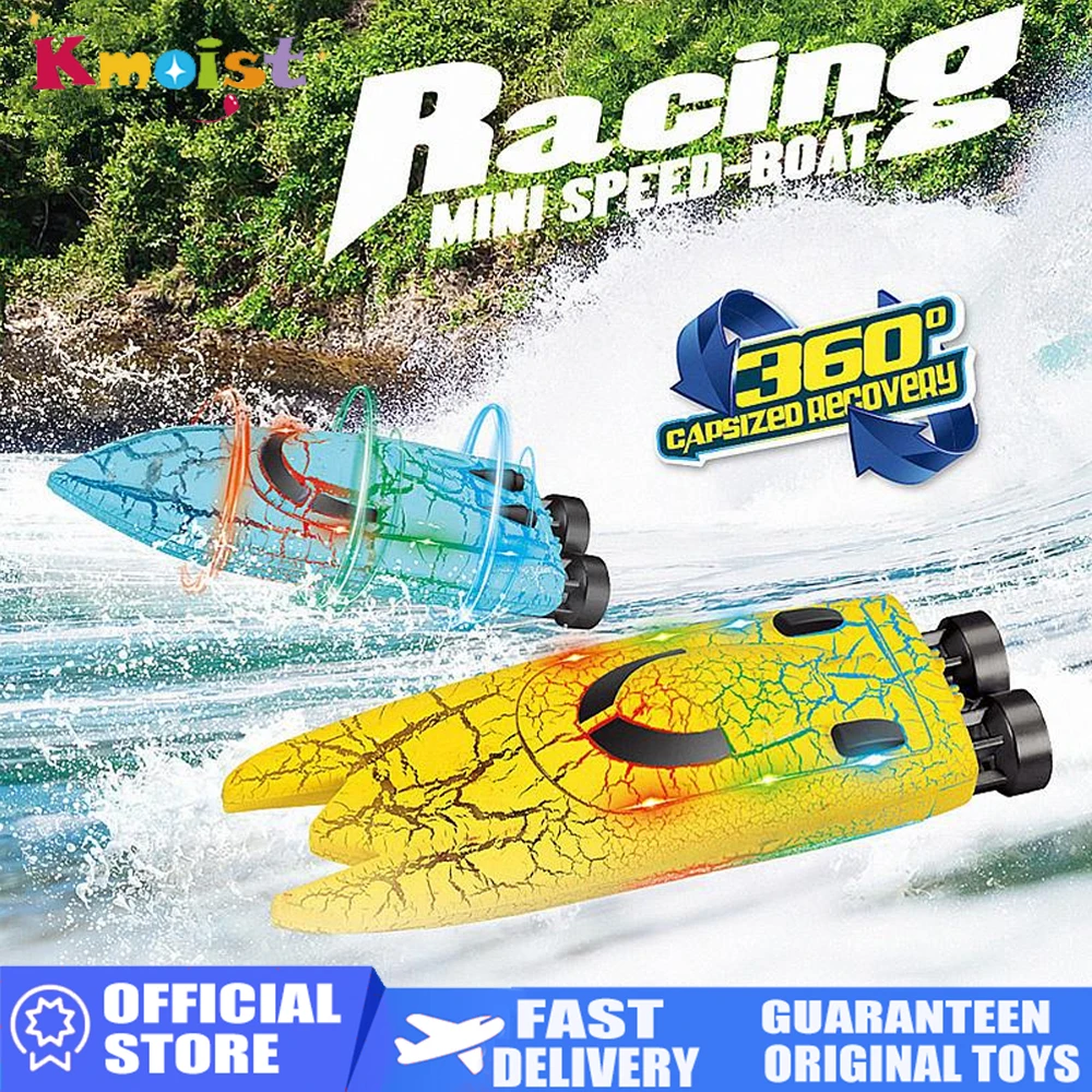 2.4G Mini RC Boat Toy for Kids Waterproof Racing Yacht Upgrade Version with Mini Speedboat for Demonstrations Toys Xmas Gifts