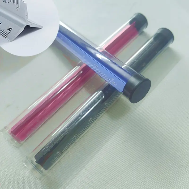 15cm Aluminum Triangular Scale Ruler - Student Architectural Measuring Tool for Drawing & Engineering