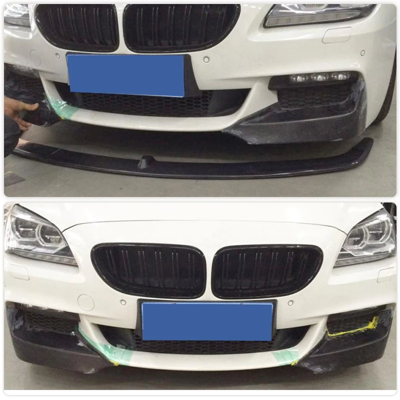 Car Front Bumper Lip Splitters Apron For BMW 6 Series F06 F12 F13 M6 Sport 640i 650i 2012UP Front Splitters Carbon Fiber FRP