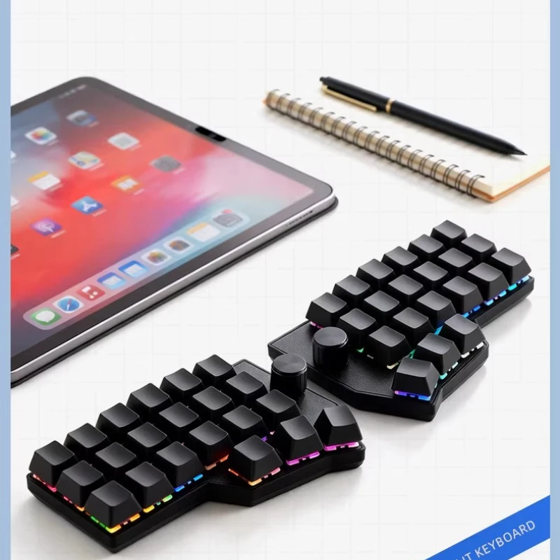 NEW KEYSILK FT-21X1 Split Keyboard Custom Tri-mode Wireless Bluetooth Hot-swap Left and Right Hand Ergonomics Teclado Mecânico