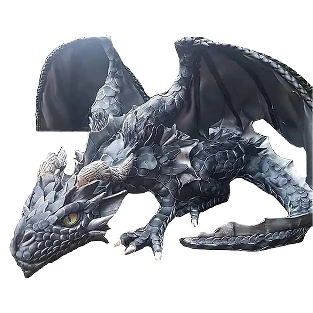 

Big Squatting Dragon Sculpture Animals Figurine Home Decoration Decor