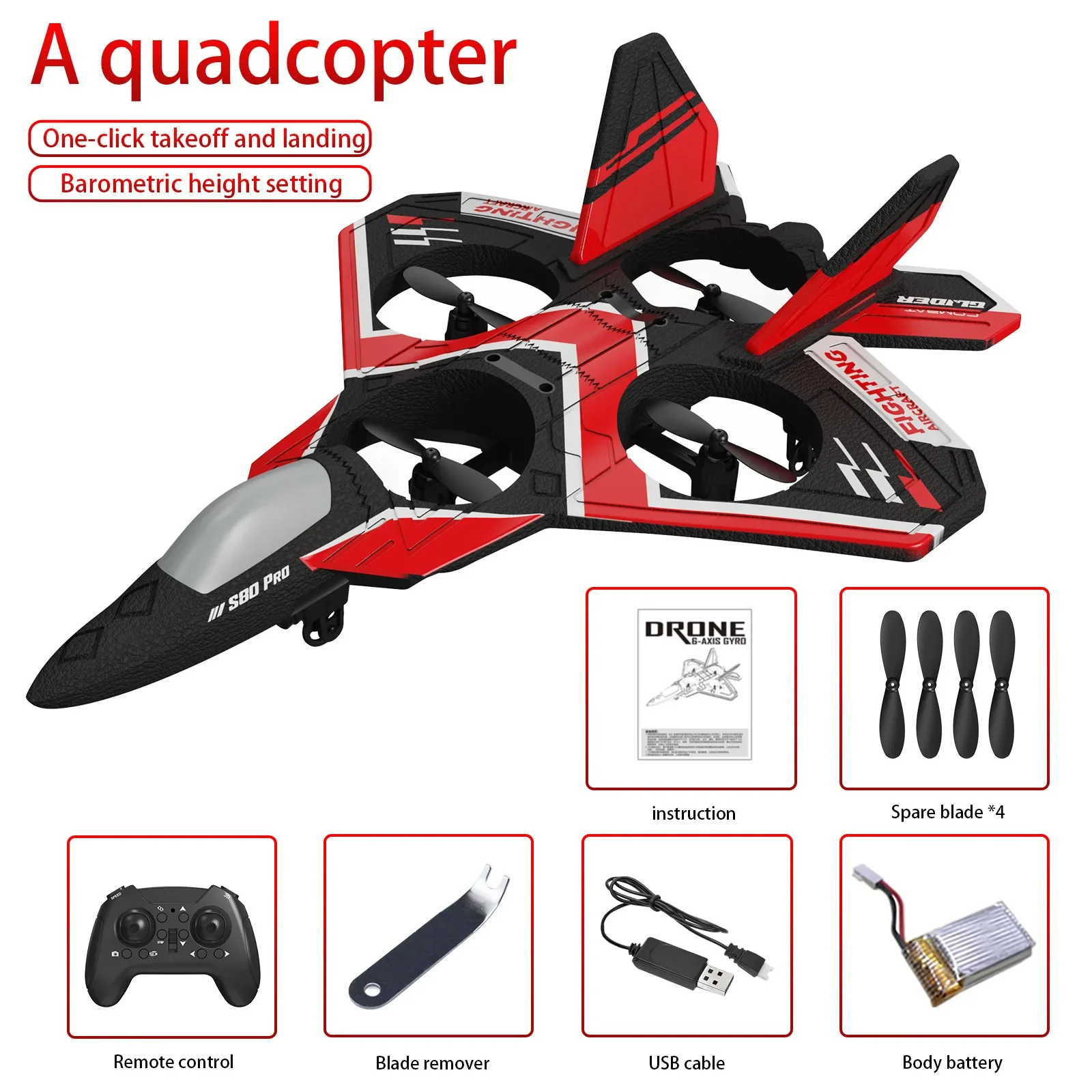 WZP PONG S80 Mini Dron RC de ala fija EPP, Avión de espuma, Avión de Control remoto, Quadcopter, juguetes para niños, regalo para niños y niñas