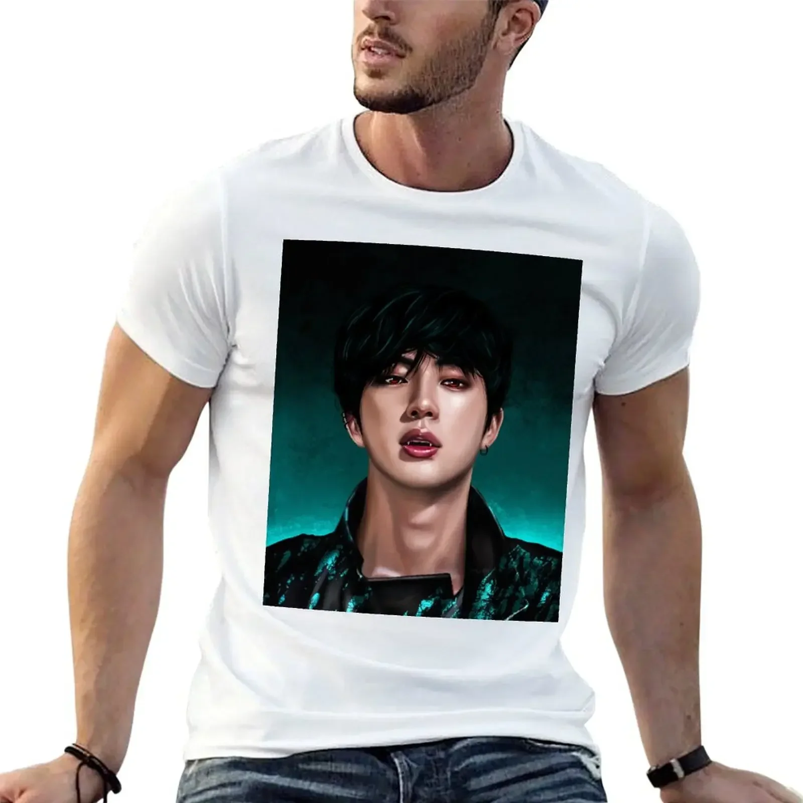 Vampire Jin T-Shirt quick-drying for a boy cute clothes plain black t shirts men