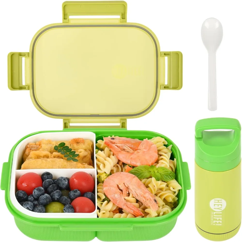 Bento Boxes with Removable Compartments for Adults & Kids,1000ml Lunch Box with Spoon & Water Cup,BPA-Free,Microwave & Dishwashe
